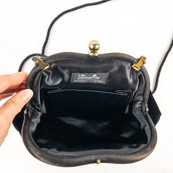 Liz Claiborne Vintage Y2K Black Velvet Purse Bag Womens One Size - Picture 12 of 15